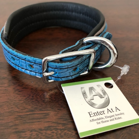 Leather padded dog collar - Picture 2 of 2